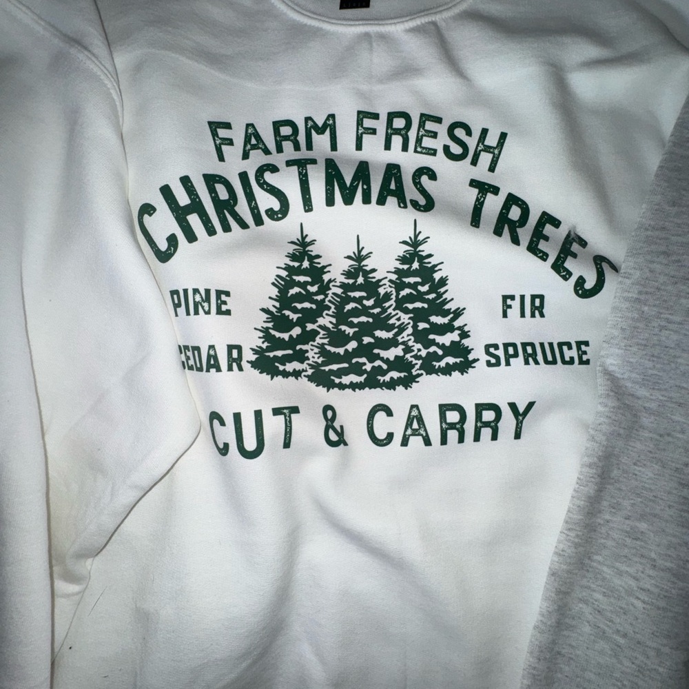 White and Green Christmas Trees Sweatshirt